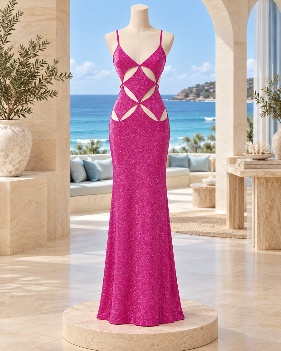 Soleil Sequin Cut-Out Maxi Dress
