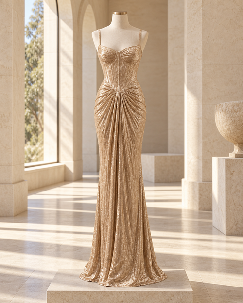 Aurelia Velvet Draped Maxi Dress – Mode Champion